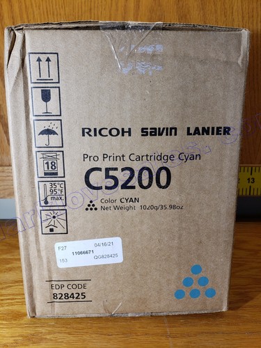 Cartouche d'impression cyan Ricoh Pro C5200 C5210 S (3) 828425 boîtes scellées d'origine - Photo 16/16