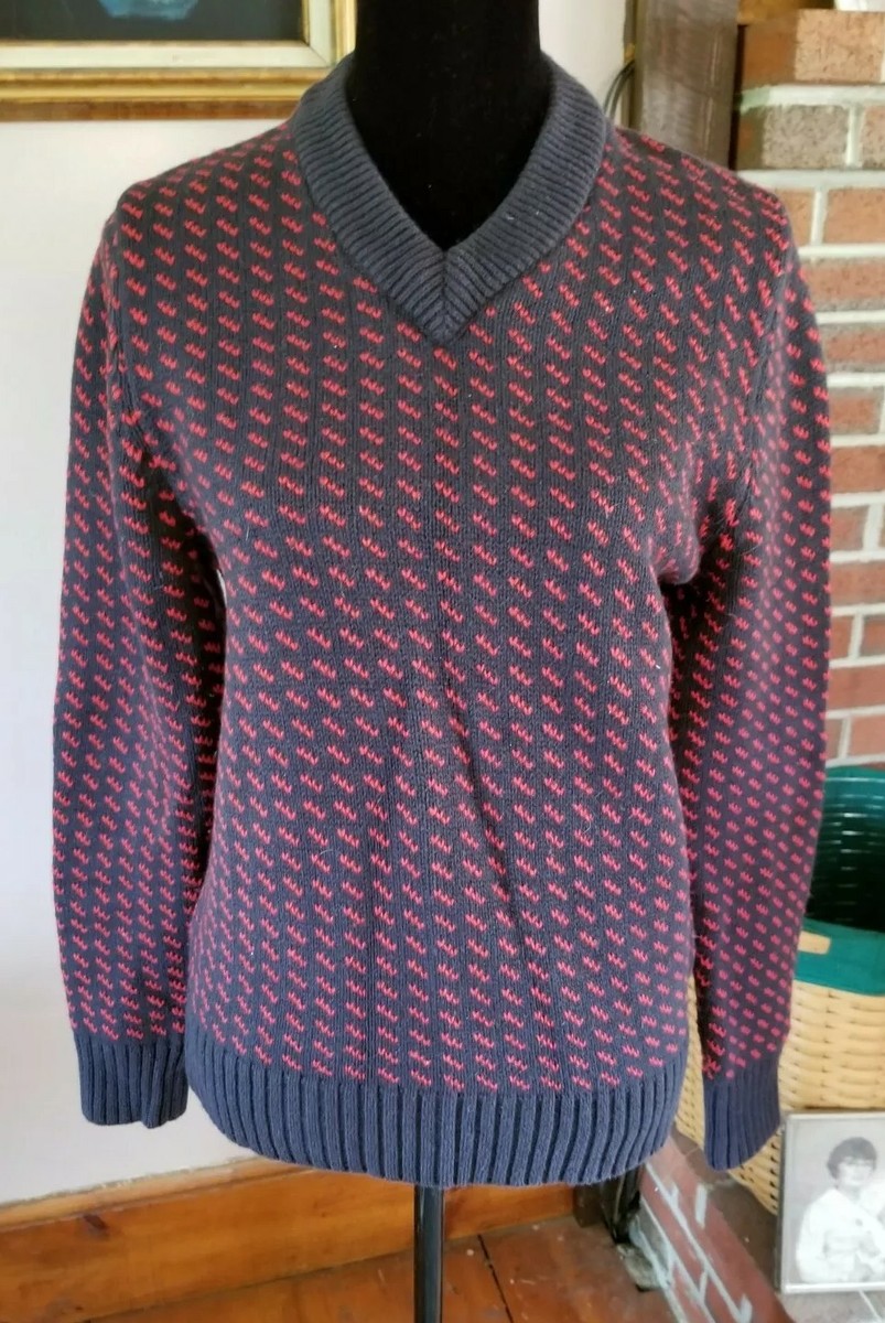 VTG 80s LL Bean Birdseye Fisherman Cableknit Wool Sweater