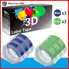 (3Blue+3Green) LabelTape 3D Fit For Dymo 20008 1540 Dymo 15447