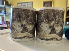 Enesco Seasons Of The Wolf Cups - 12 Oz Artist Michele Kortbawi Will