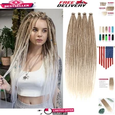 22" Handmade Brown to Blonde Synthetic Dreadlock Extensions - Elegant Style