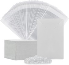 Earring Cards, Set Making Supplies with 100 Pcs ZK100-White