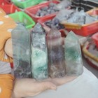 10.3LB 15 Natural Rainbow Fluorite Quartz Crystal Point Tower Polished Healing — photo 6
