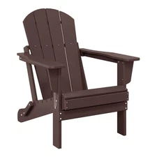 WESTIN OUTDOOR Adirondack Chair Folding Poly Outdoor Addison Dark Brown