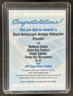 2025 Topps Chrome Emeka Egbuka/Matthew Golden Orange Refractor (RAW)