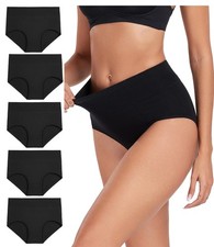 High Waist Cotton Briefs for Women 5 Pack X-Large Full Coverage