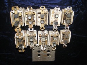 Antique lot Of 10 Snap Switches With 4 Switch Wall Plate  All Hardware