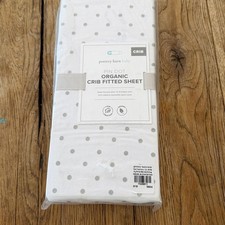 POTTERY BARN BABY PIN DOT FITTED CRIB SHEET NEW 100 Organic Cotton