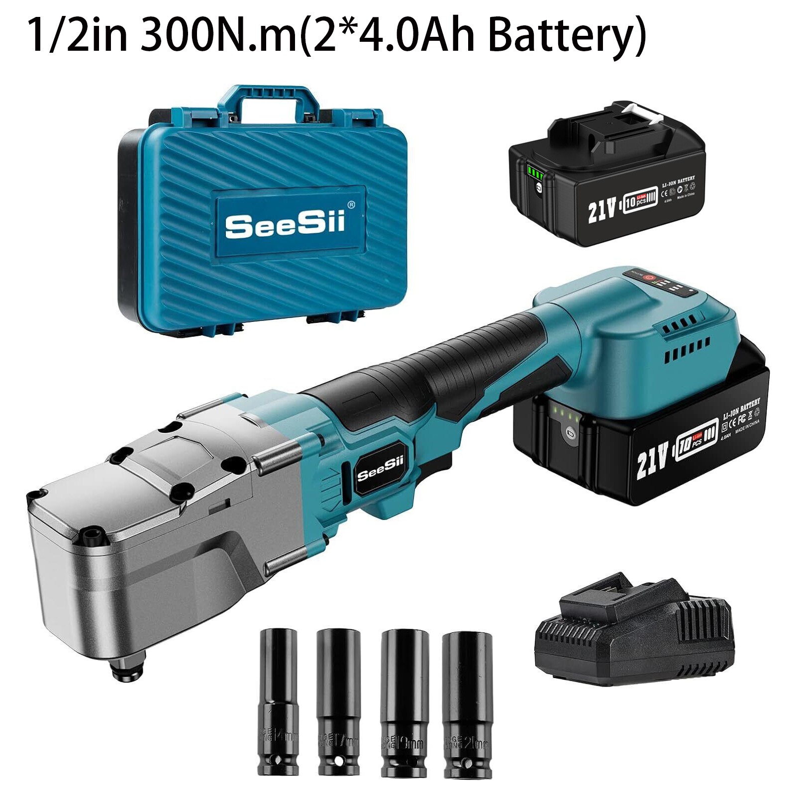 SEESII Cordless Impact Wrench Power Impact Gun Driver, Electric Ratchet Wrench