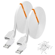 2-Pack 30ft Power Extension Cable Compatible with Wyze Cam v4,Wyze Cam Pan v3...