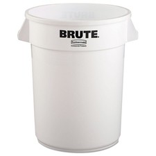 Rubbermaid Commercial 2632WHI 32 gal. Vented Round Brute Container - White New