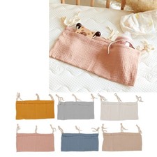 Baby Bed Storage Hanging Bag 2 Pockets Adjustable Strap Infant Bedside Storage