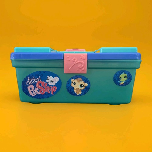 Littlest Pet Shop LPS 2007 Hasbro Teal Blue Tackle Box Carrying Case