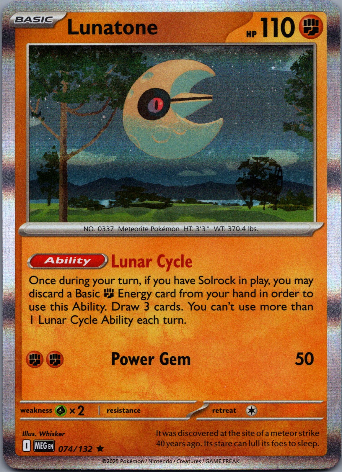 Lunatone 74/132 Mega Evolution Rare NM