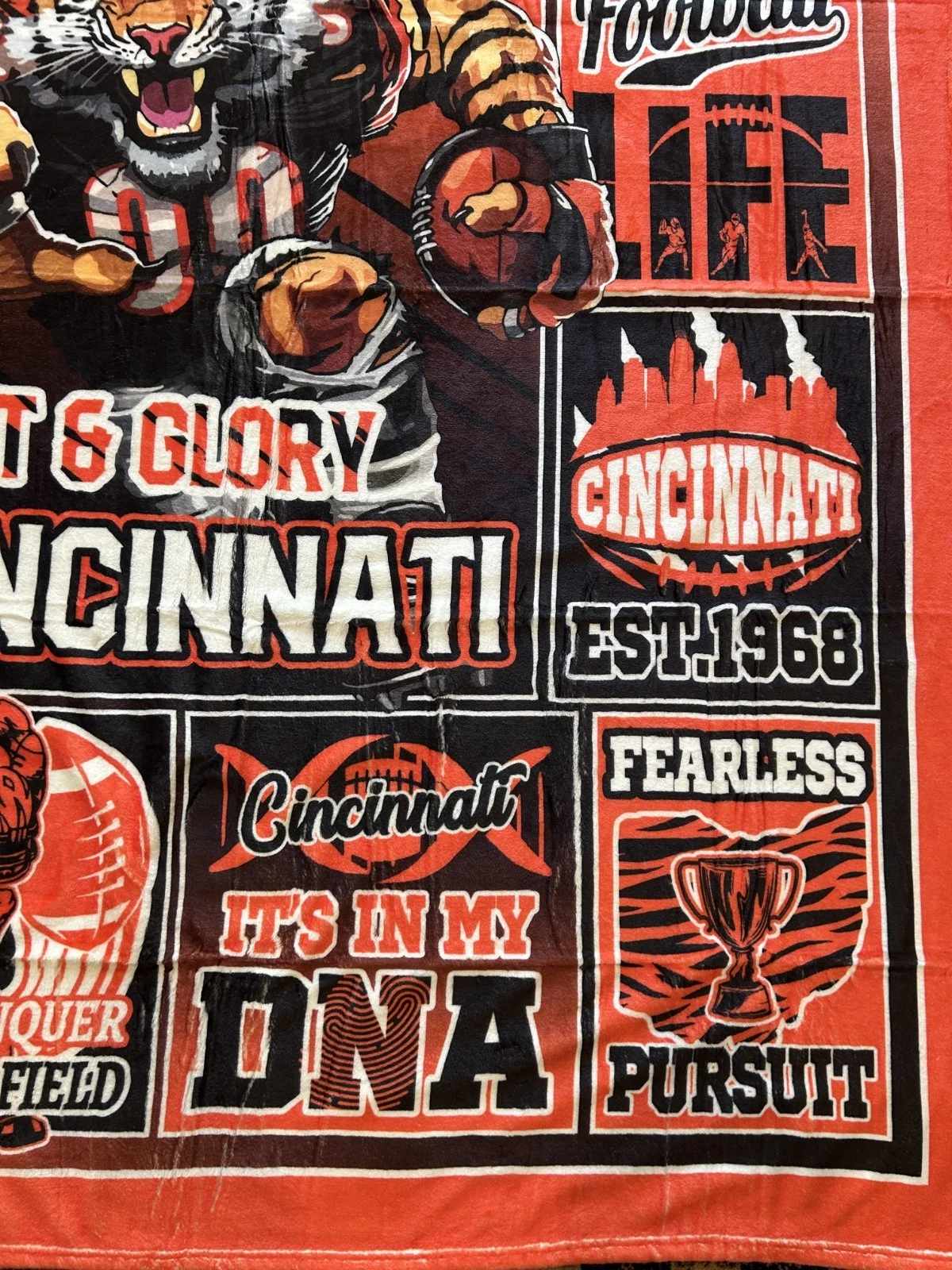 Cincinnati Bengals Football Fleece Blanket