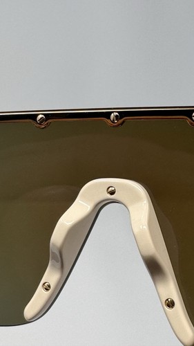GUCCI GG1245S OVERSIZED BLACK SHIELD SUNGLASSES - Picture 12 of 18