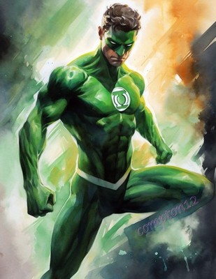 GREEN LANTERN     13  x 19  Frameable Digital Art Print