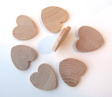 165x Standard Hearts Unfinished Wooden DIY Crafts 1" x 1" x 1/8" Thick