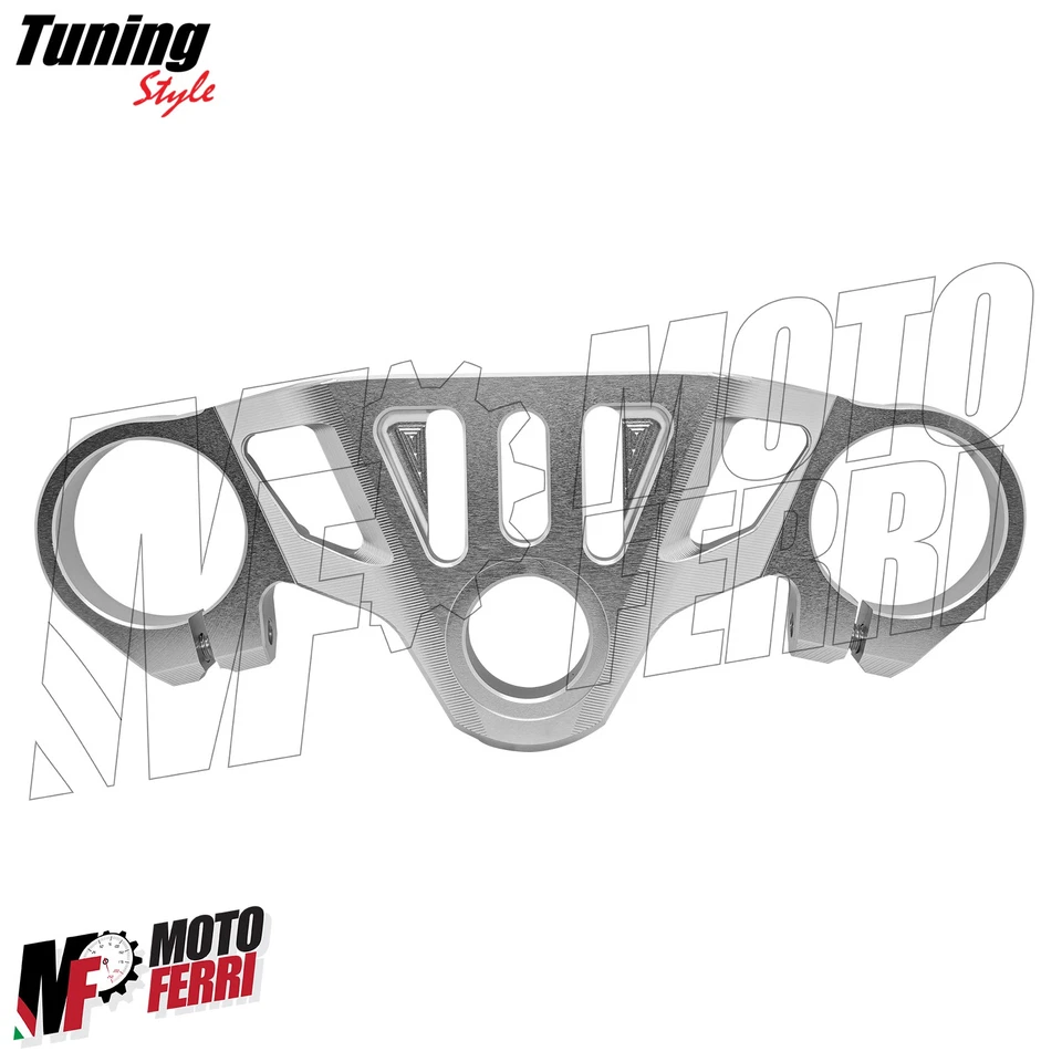 MF8876 Piastra Sterzo Racing Aprilia RS660 2021 2022 2023 2024 CNC Argento - Immagine 4 di 4