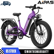 1800W E-Bike 48V Motor 17.5Ah 36MPH 26" Fat Tire Electric Bicycle For Adults