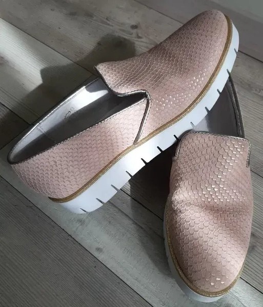 Women Loafers Beige Leather 38