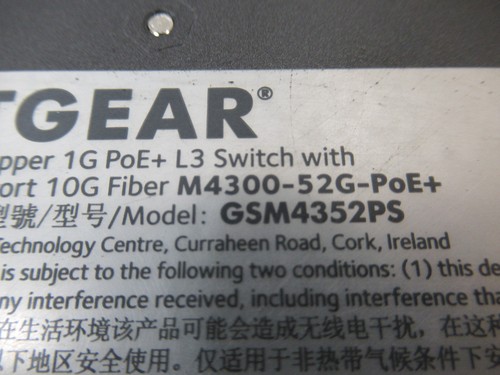 Netgear ProSafe GSM4352PS V1 M4300-52G-PoE+ 48-Port L3 Managed Switch - Picture 9 of 13