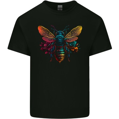 A Retrowave Biene Herren Leichte Baumwolle T-Shirt