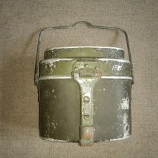 Original Vintage Polish Army Aluminum mess tin Cold War era. 1951