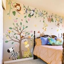 Safari Animal Decals set Large Jungle Wall Stickers decoration