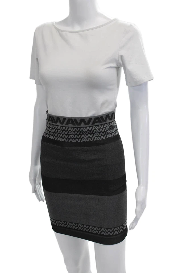 Minifalda Alexander Wang x H&M para mujer vendaje negra estampado gráfico talla S Foto 2 de 4