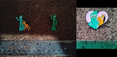 GUMBY and POKEY PIN metal enamel set lot brooch lapel badge GET 2 PINS FOR $7.99