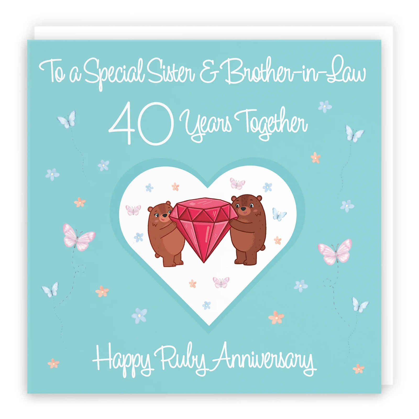 40th Sister & Brother-in-Law Anniversary Card Romantic Meadows