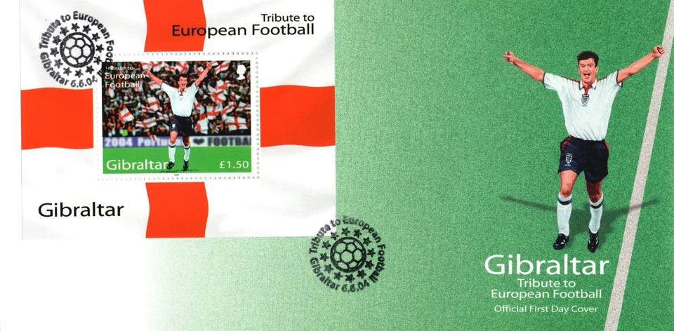 Gibraltar 2004 Tribute to European Football MS & Stamps First Day Cover FDC £1.5 - Image 3 of 4