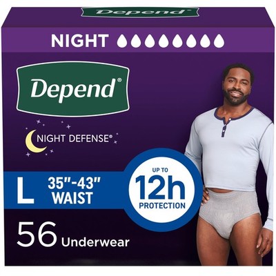 Overnight Incontinence Underwear for Men, Large Disposable Diapers, 56 Count