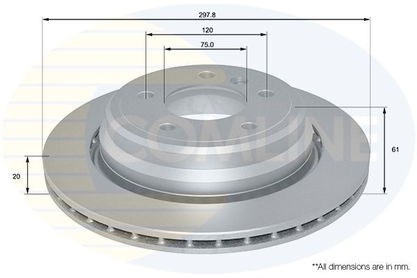 Brake Disc Rear Internally Vented Fits Alpina B10 BMW 5 Series COMLINE ADC1733V