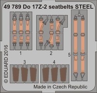 Eduard Accessories 49789 - 1:48 Do 17Z-2 Seatbelts Steel For Icm - ÄTzsatz - Neu