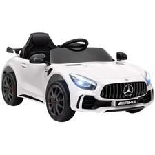 Mercedes-Benz Licensed 12V Kids Electric Car with Remote  Lights, White