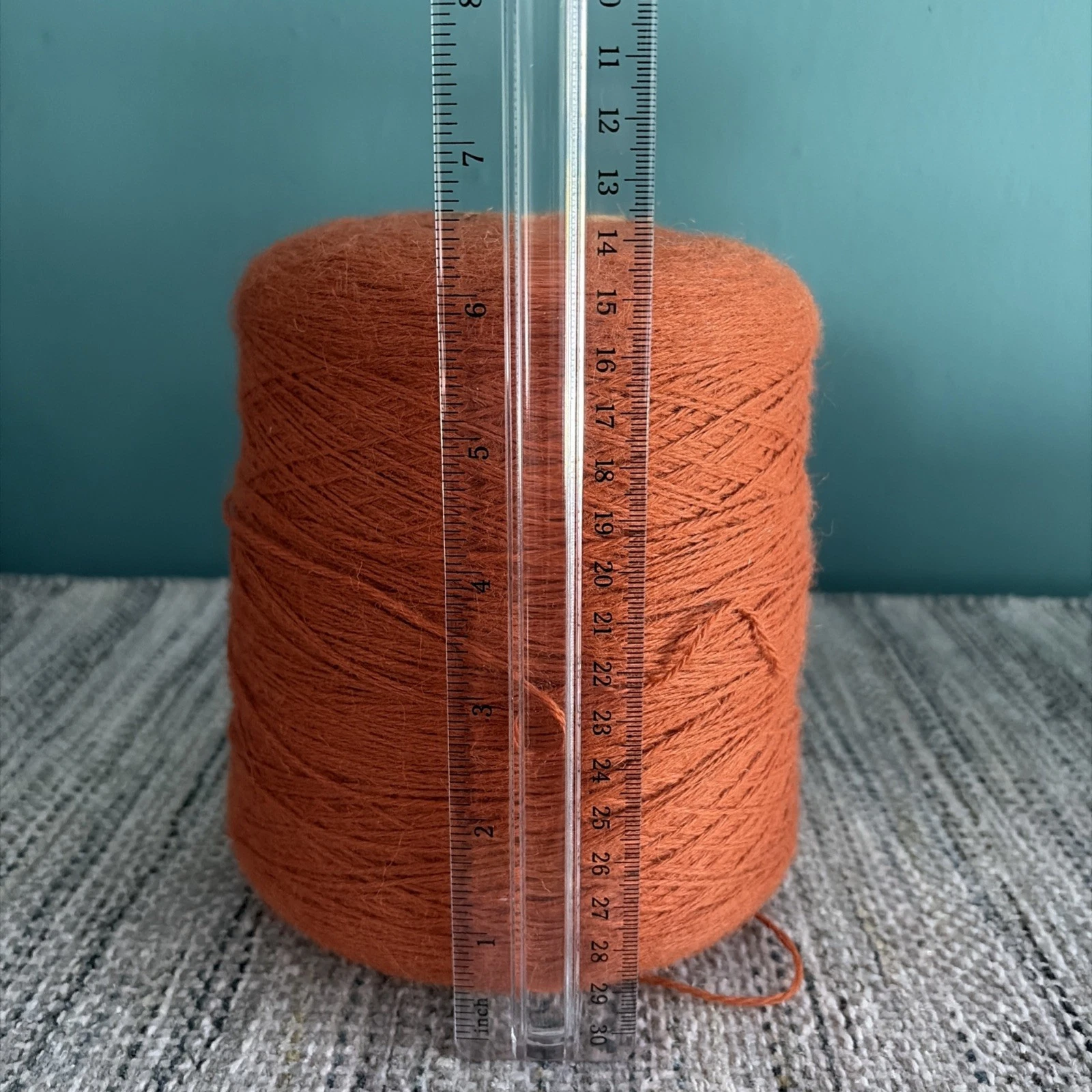 Inca Tops large rust orange yarn spool Alpaca (?) see photos image 3