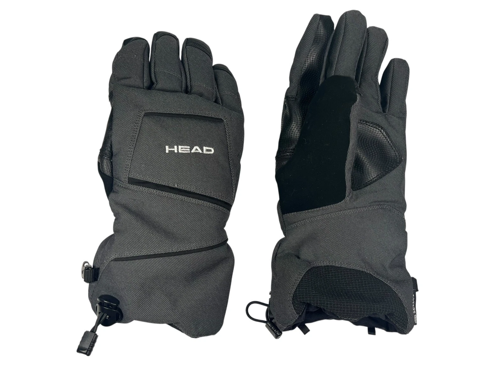 HEAD Gray/Black Waterproof SENSATEC WINTER GLOVES Warm Ski Snowboard Hike Men S