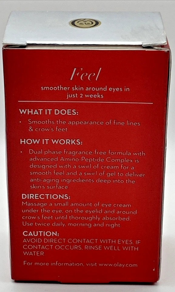 Olay Regenerist Micro-Esculpido Remolino de Ojos Tratamiento de Ojos Anti Envejecimiento 0.5oz Reafirmante Foto 3 de 4