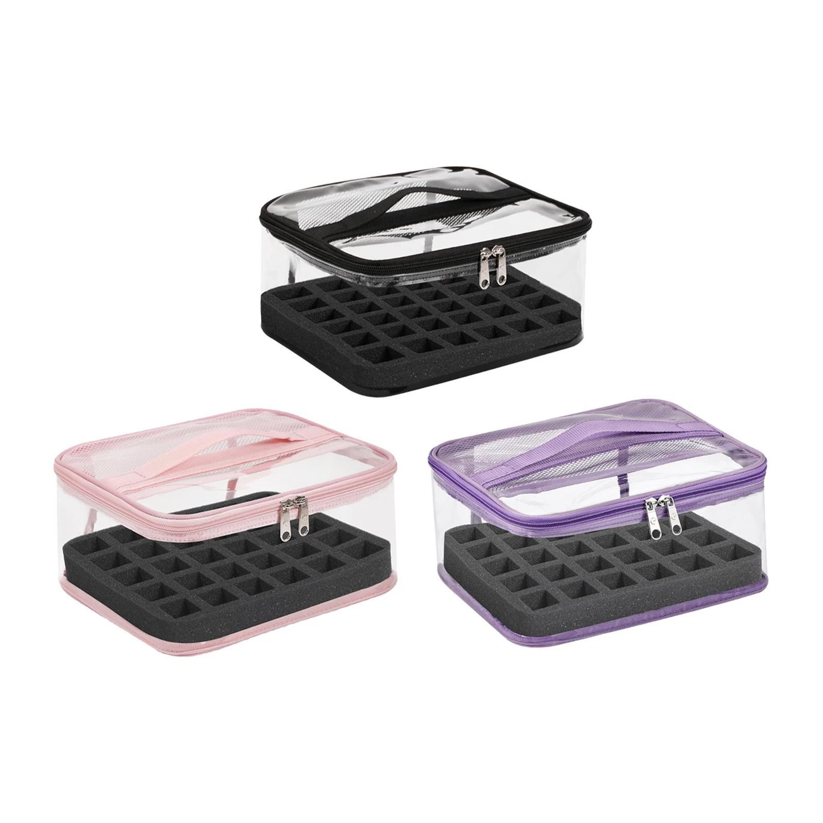 Nail Polish Organizer Holds 30 Bottles Carrier Portable Cosmetic Case with
