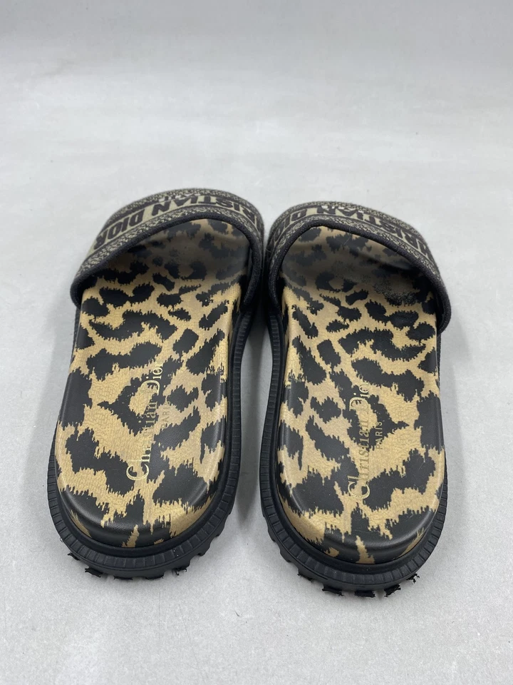 Christian Dior Diapositiva Leopardo Multicolor W 7.5 Foto 4 de 4