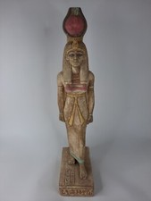 RARE ANCIENT EGYPTIAN ANTIQUE Isis Pharaonic Statue Heavy Stone Hieroglyphic