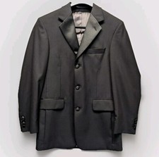 Stafford Black Wool Tuxedo Jacket Sz Mens 36R Holiday Formal Dance Wedding  