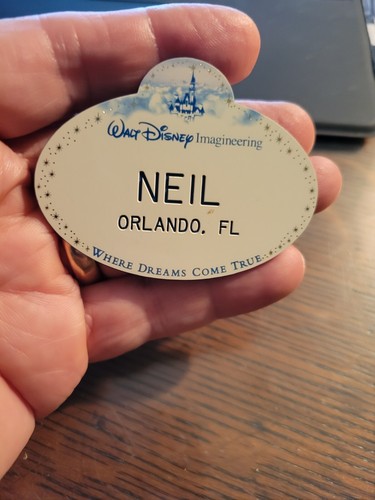 Vintage Cast Member Name Tag Badge Disney Dreams Come True Imagineering NEIL - Picture 3 of 3