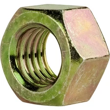 7/16"-20 Grade 8 Finished Hex Nuts Yellow Zinc Plated Steel Qty 25