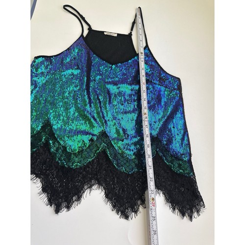 May & July Y2K Sequin Lace Whimsigoth Strappy Womens Top M - Picture 5 of 8