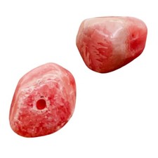 Magnificent Pink Rhodochrosite Nuggets Beads  9x9x6mm to 14x10x9mm  2 Beads 