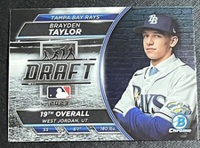 2023 Bowman Draft Chrome Brayden Taylor Draft Night Insert Tampa Bay Rays 1A