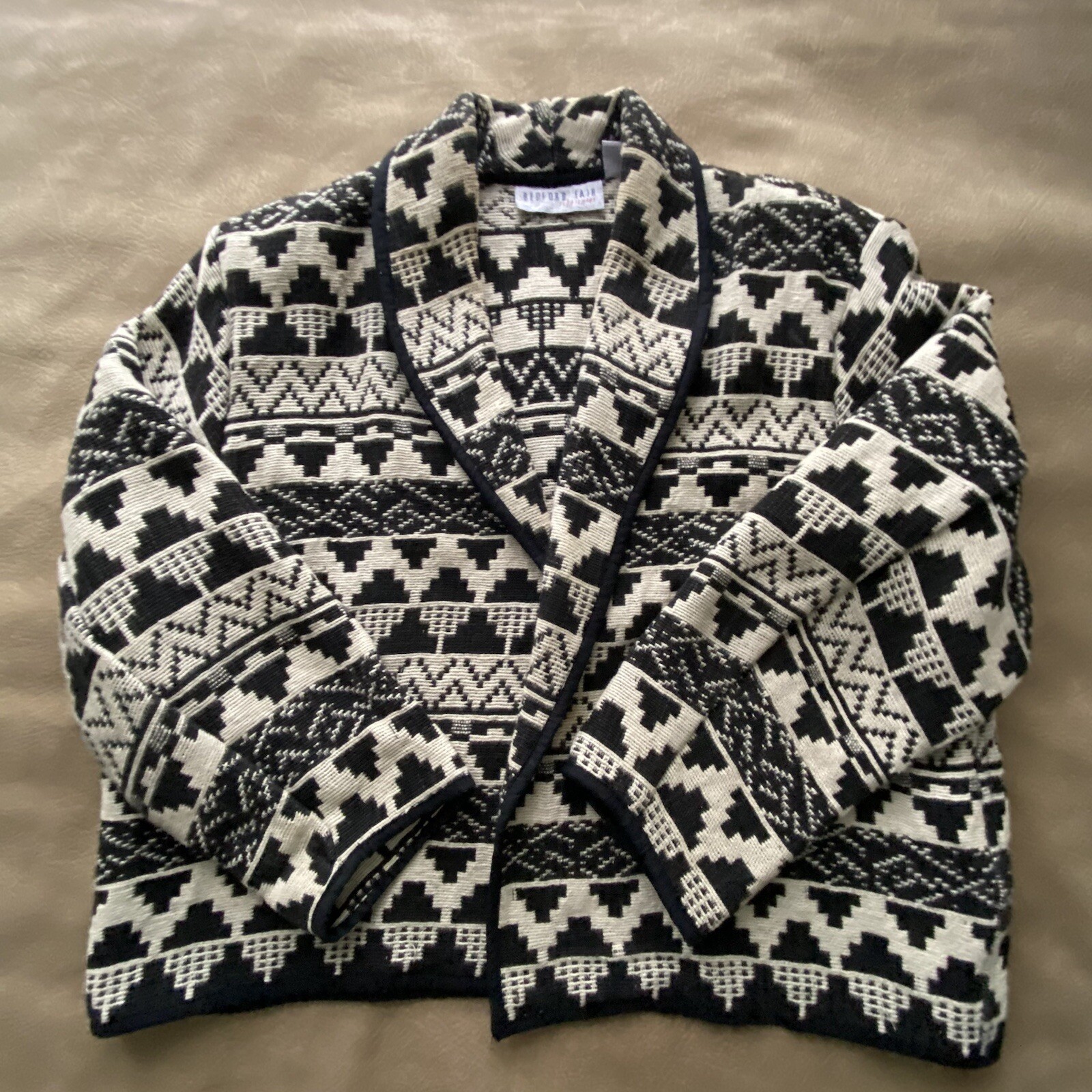 VTG Bedford Fair Western Aztec Print Cotton Tapestry Jacket ZS XL